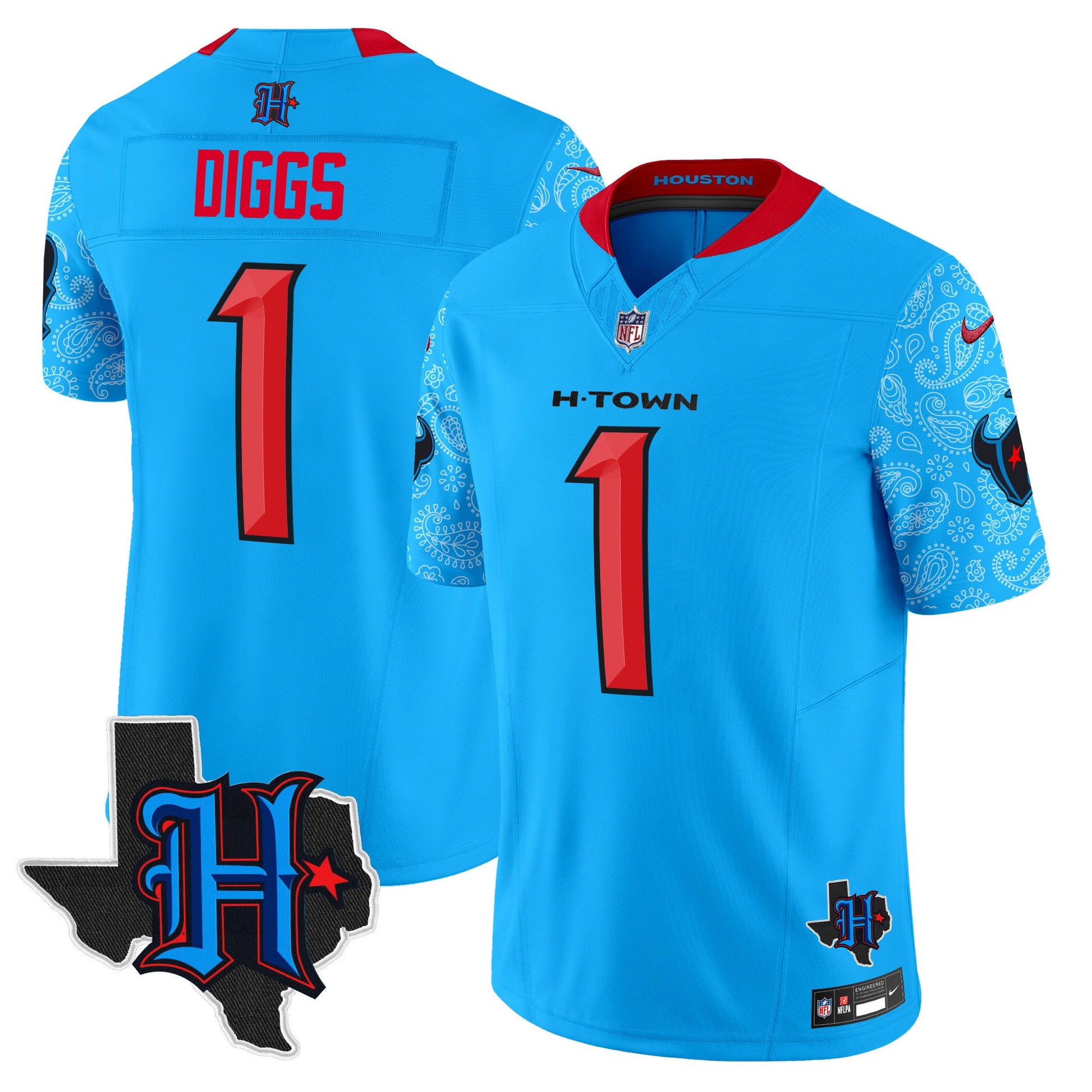 Men's Houston Texans 2024 Texas Patch Vapor Limited Jersey V4 - All Stitched