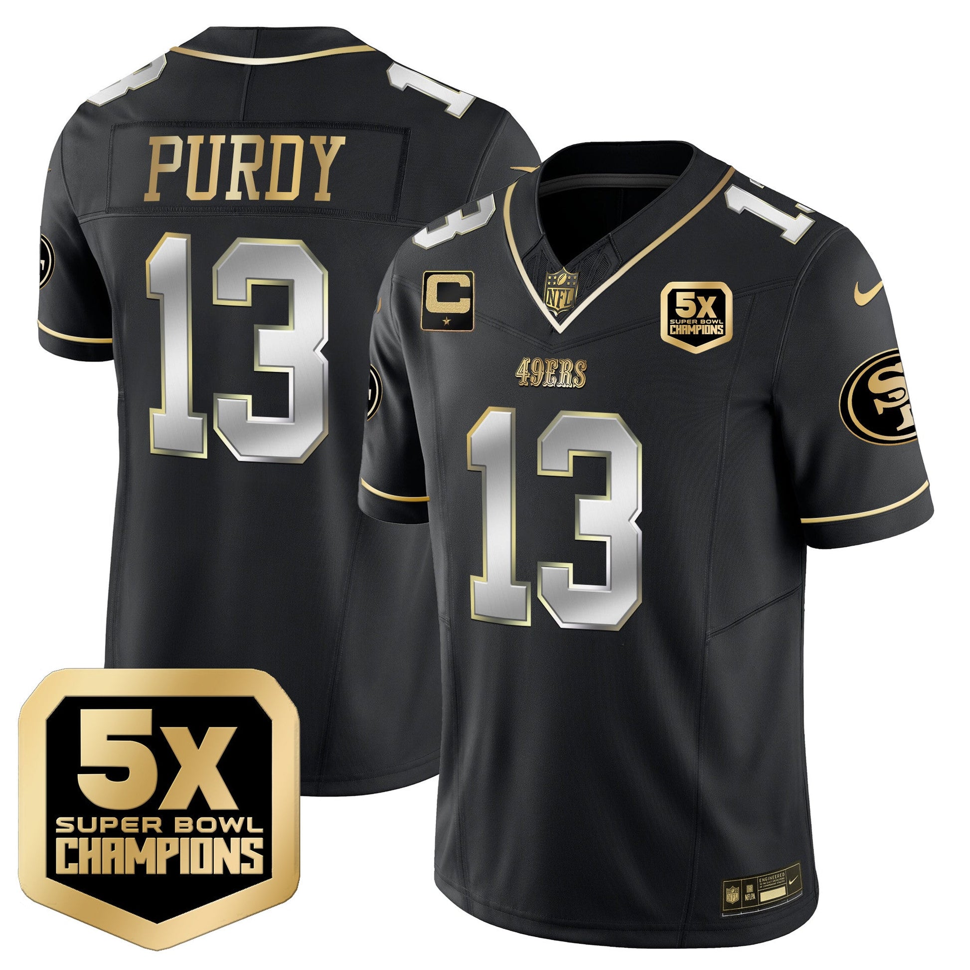 Men's 49ers 5x Super Bowl Champions Vapor Limited Jersey - All Stitched