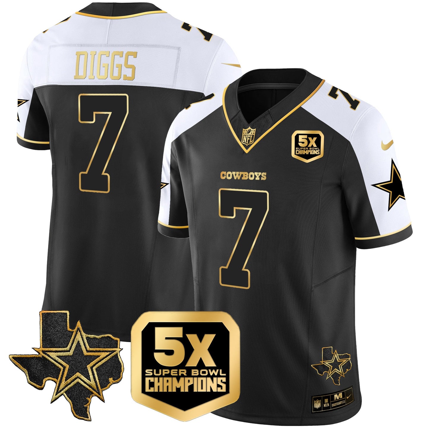 Men's Cowboys 5x Super Bowl Champions Vapor Limited Jersey - All Stitched