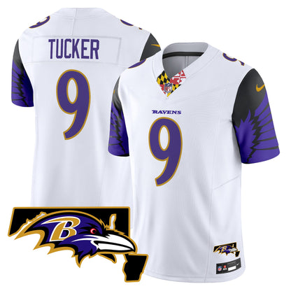 Men's Ravens Maryland Patch Vapor Limited Jersey V2 - All Stitched