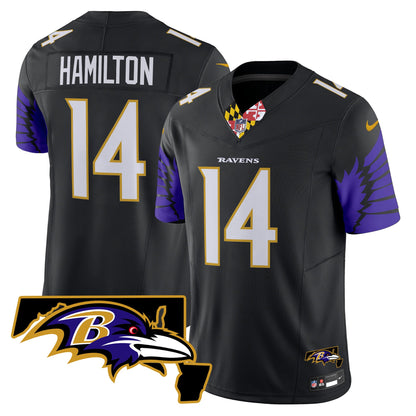 Men's Ravens Maryland Patch Vapor Limited Jersey V2 - All Stitched