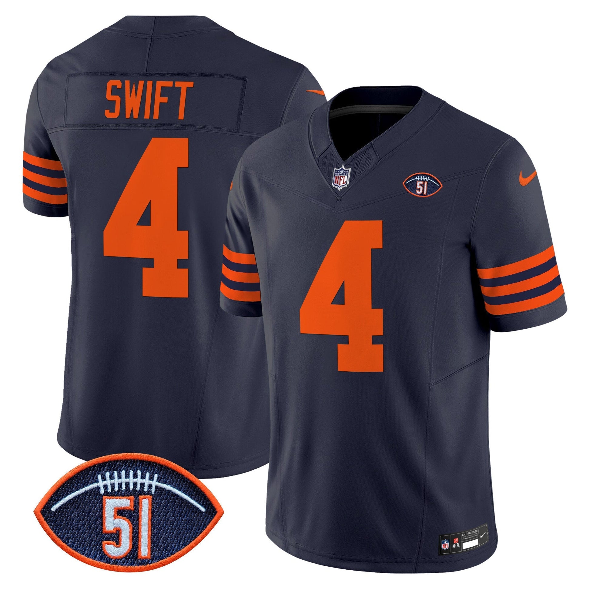 Men's Chicago Bears Dick Butkus Patch Throwback Vapor Limited Jersey - All Stitched