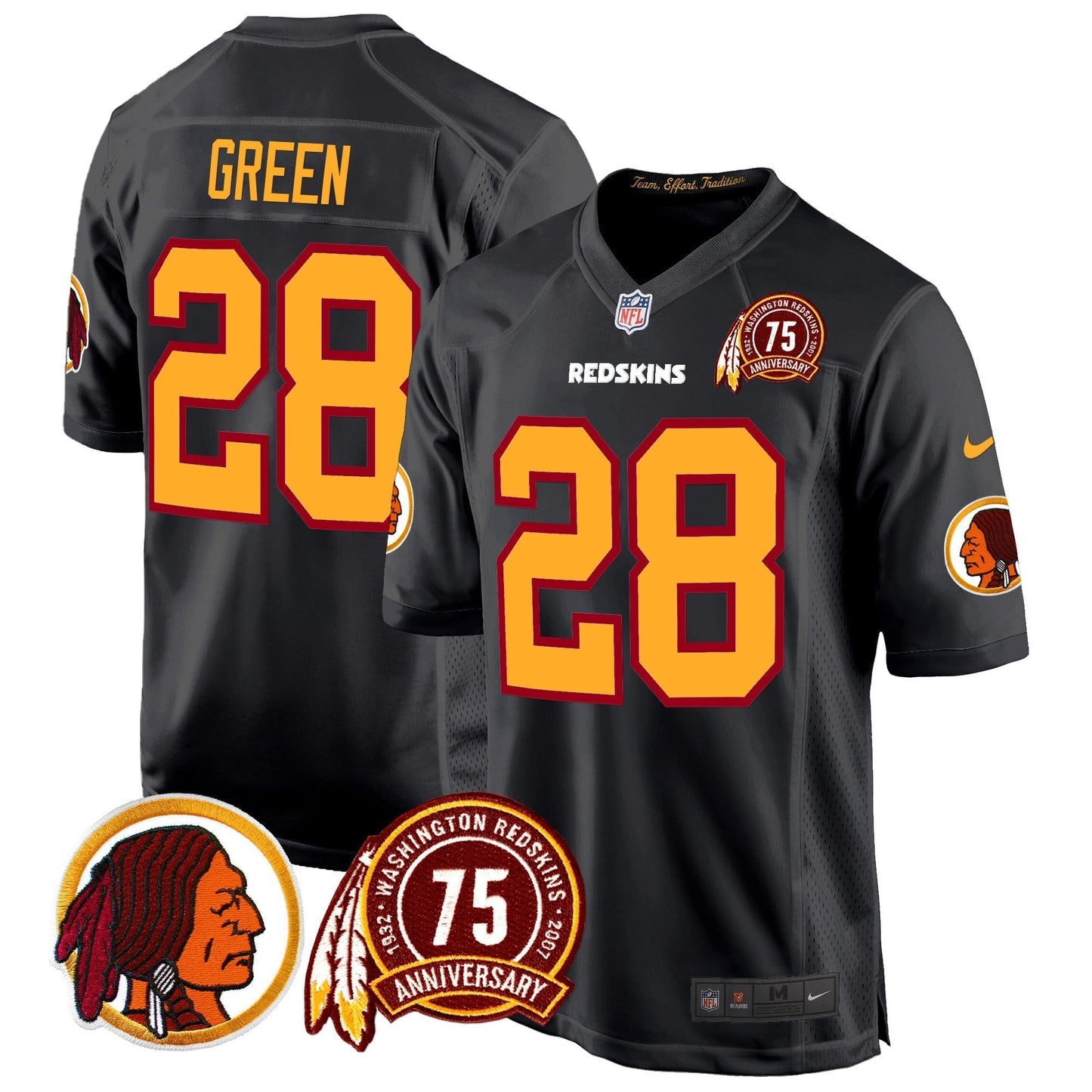 WR 75th Patch Throwback Game Jersey - All Stitched