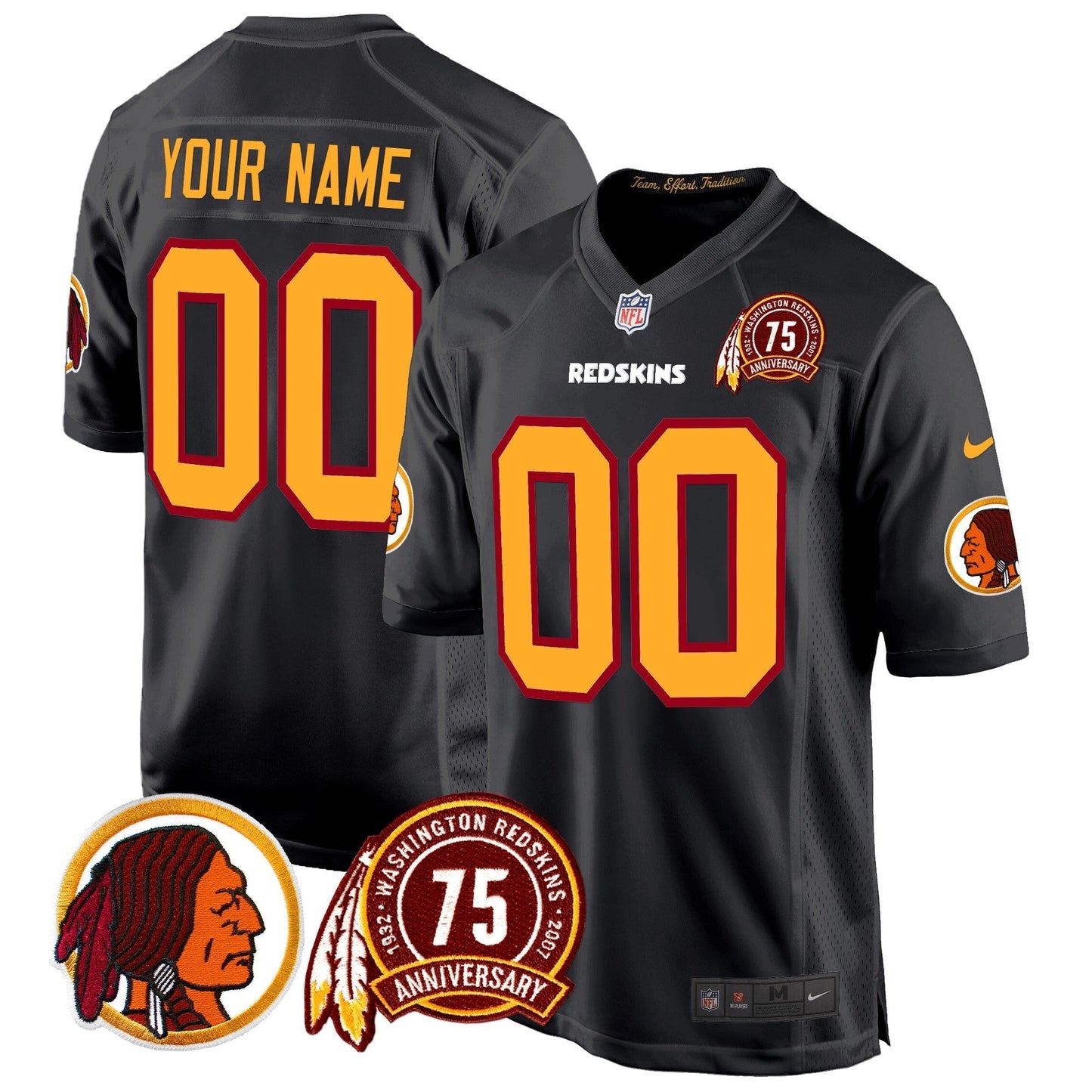 WR 75th Patch Throwback Game Custom Jersey - All Stitched