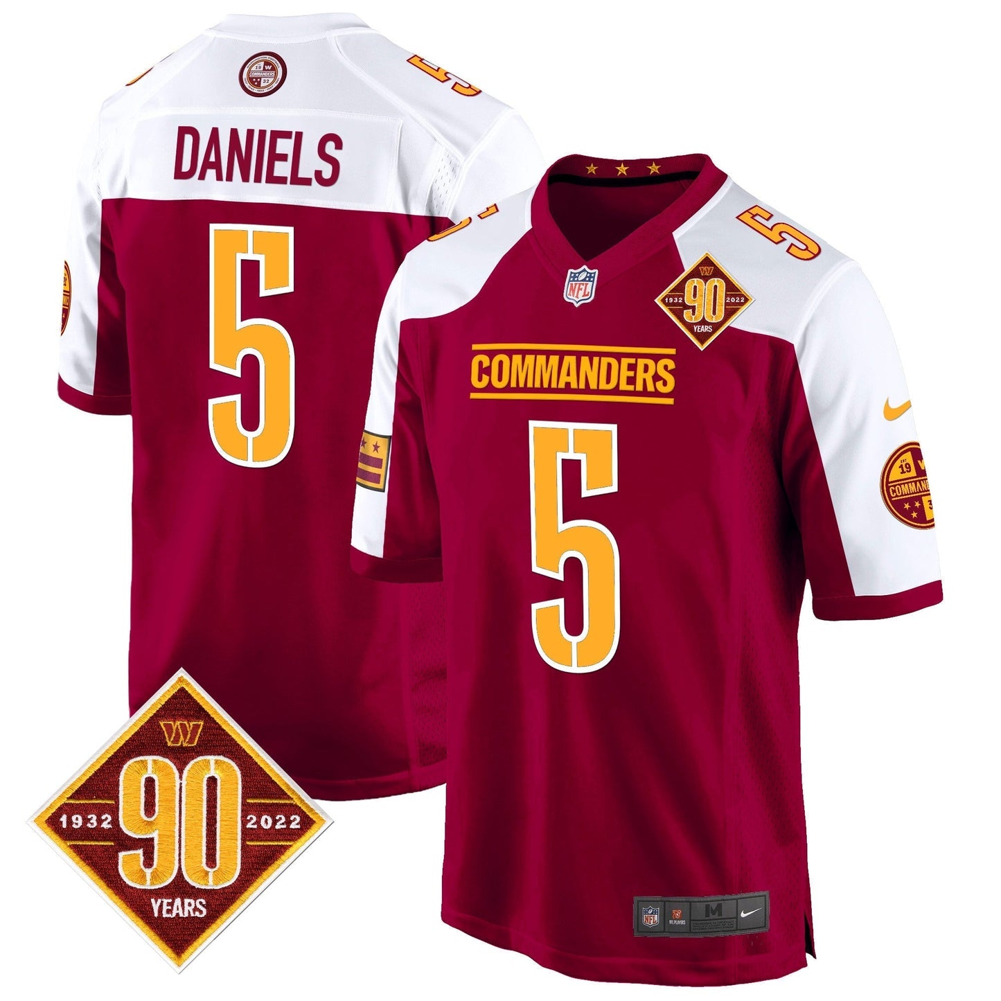 WAS 90th Anniversary Patch Game Jersey - All Stitched