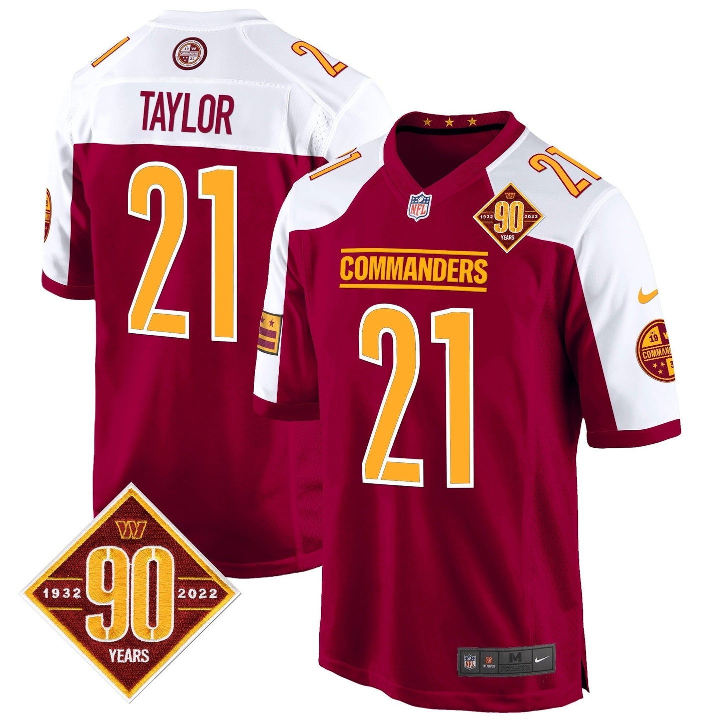 WAS 90th Anniversary Patch Game Jersey - All Stitched