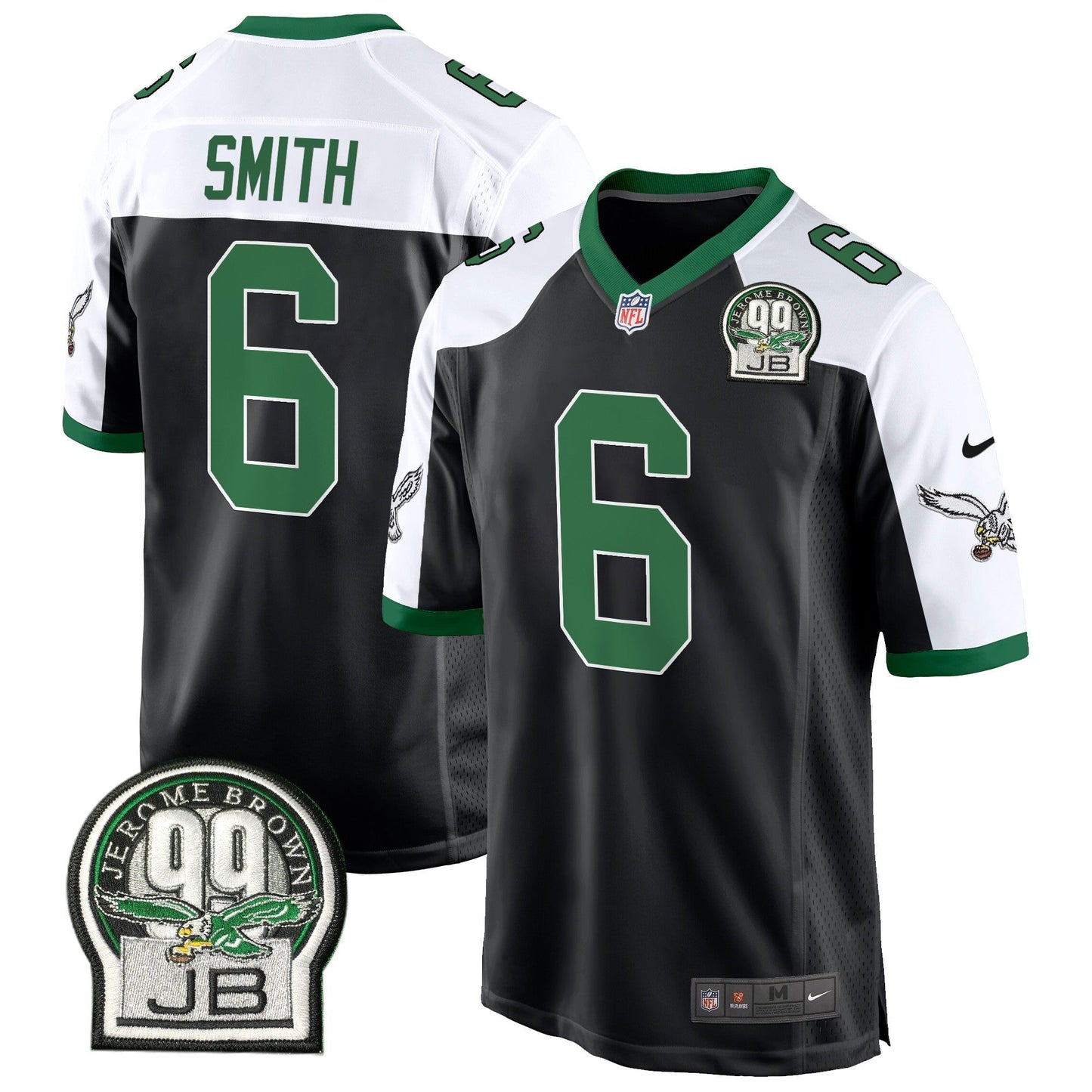 Eagles Jerome Brown Patch Kelly Green Alternate Game Jersey - All Stitched