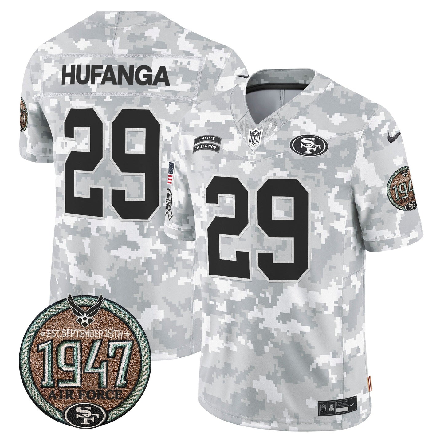 49ers 2024 Salute to Service Establishment Year Patch Vapor Limited Jersey - All Stitched