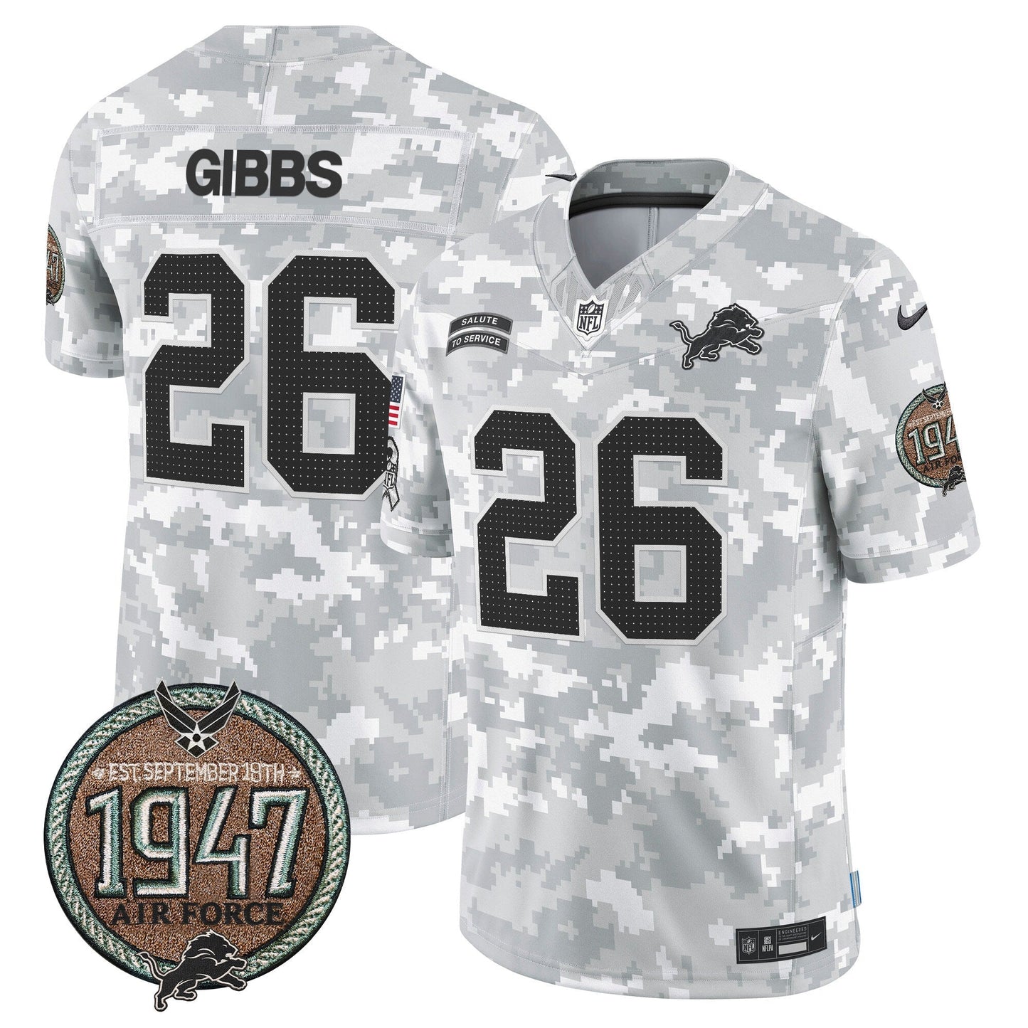 DET 2024 Salute to Service Establishment Year Patch Vapor Limited Jersey - All Stitched