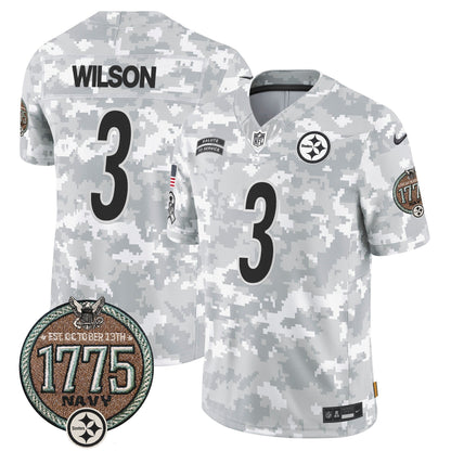 Steelers 2024 Salute to Service Establishment Year Patch Vapor Limited Jersey - All Stitched