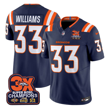 DEN 3-Time Champions Patch Vapor Limited Jersey V2 - All Stitched