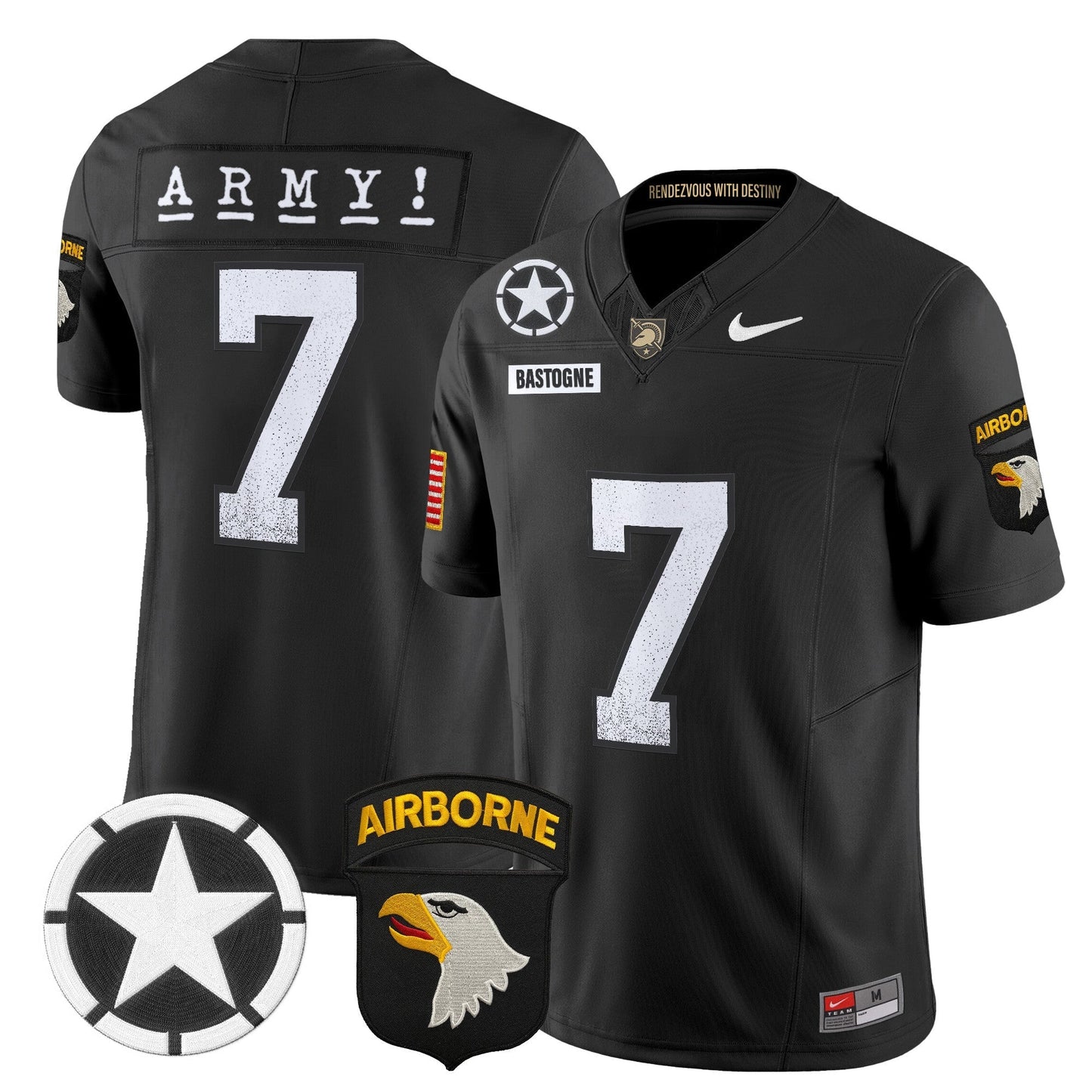 Men's Army Black Knights 2025 Screaming Eagles Vapor Limited Jersey - All Stitched