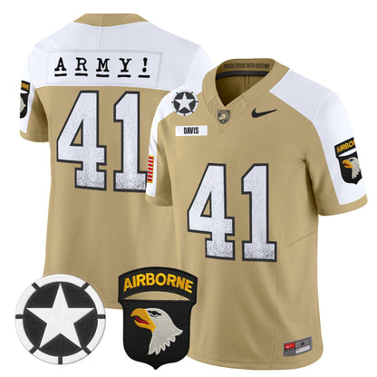 Army Black Knights 101st Airborne Division Patch 2024 Vapor Limited Jersey - All Stitched