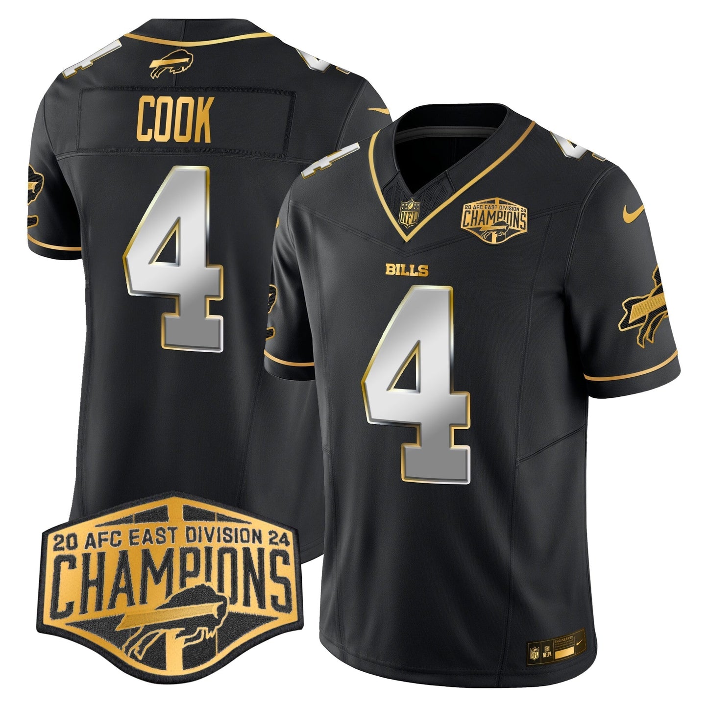 Bills 2024 AFC East Division Champions Gold Vapor Limited Jersey - All Stitched