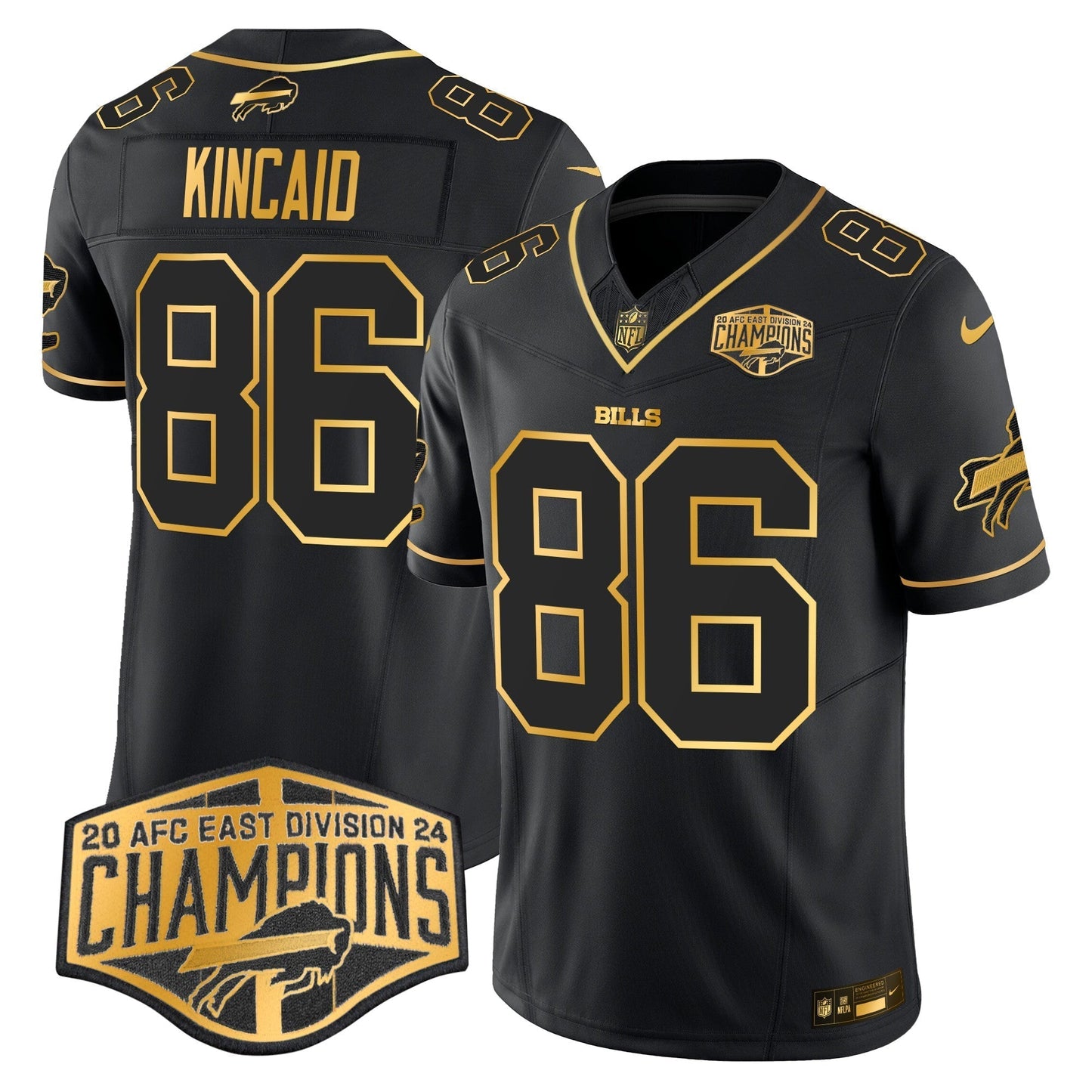 Bills 2024 AFC East Division Champions Gold Vapor Limited Jersey - All Stitched