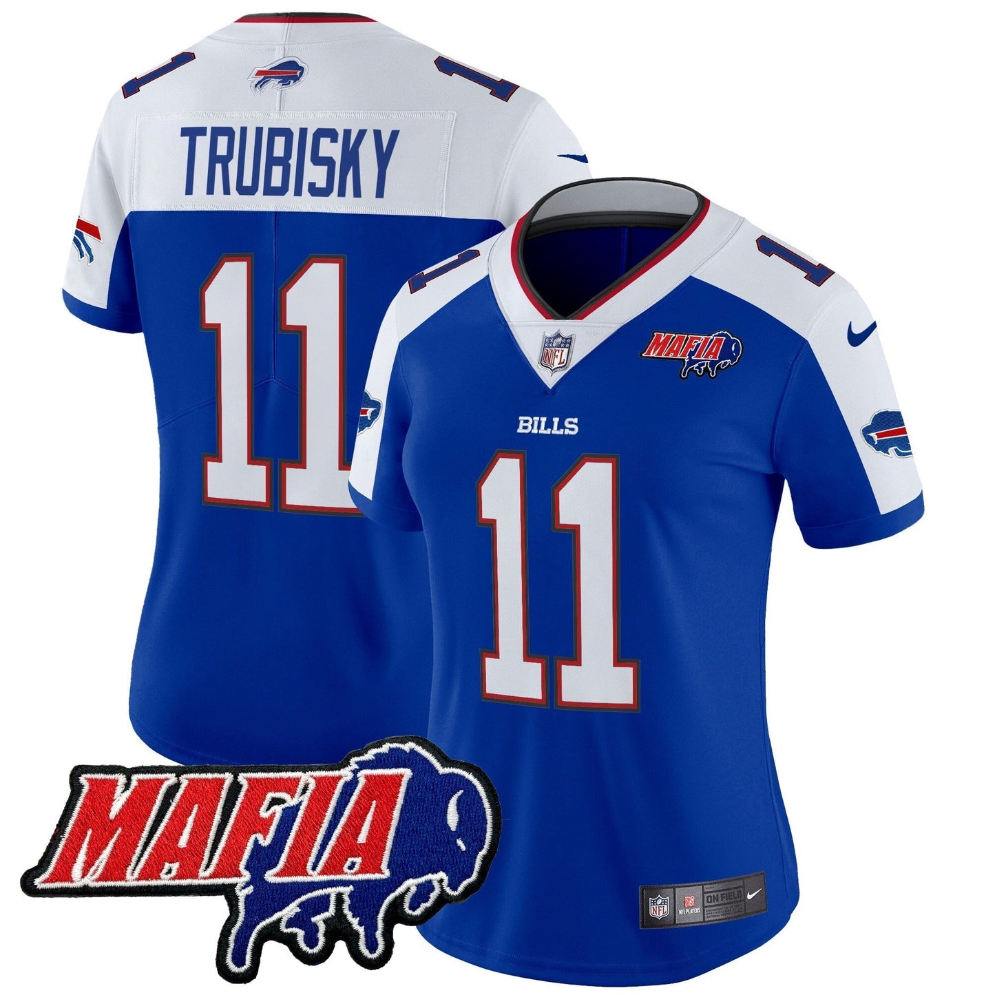 Women's BUF 2024 Bills Mafia Patch Vapor Limited Jersey - All Stitched