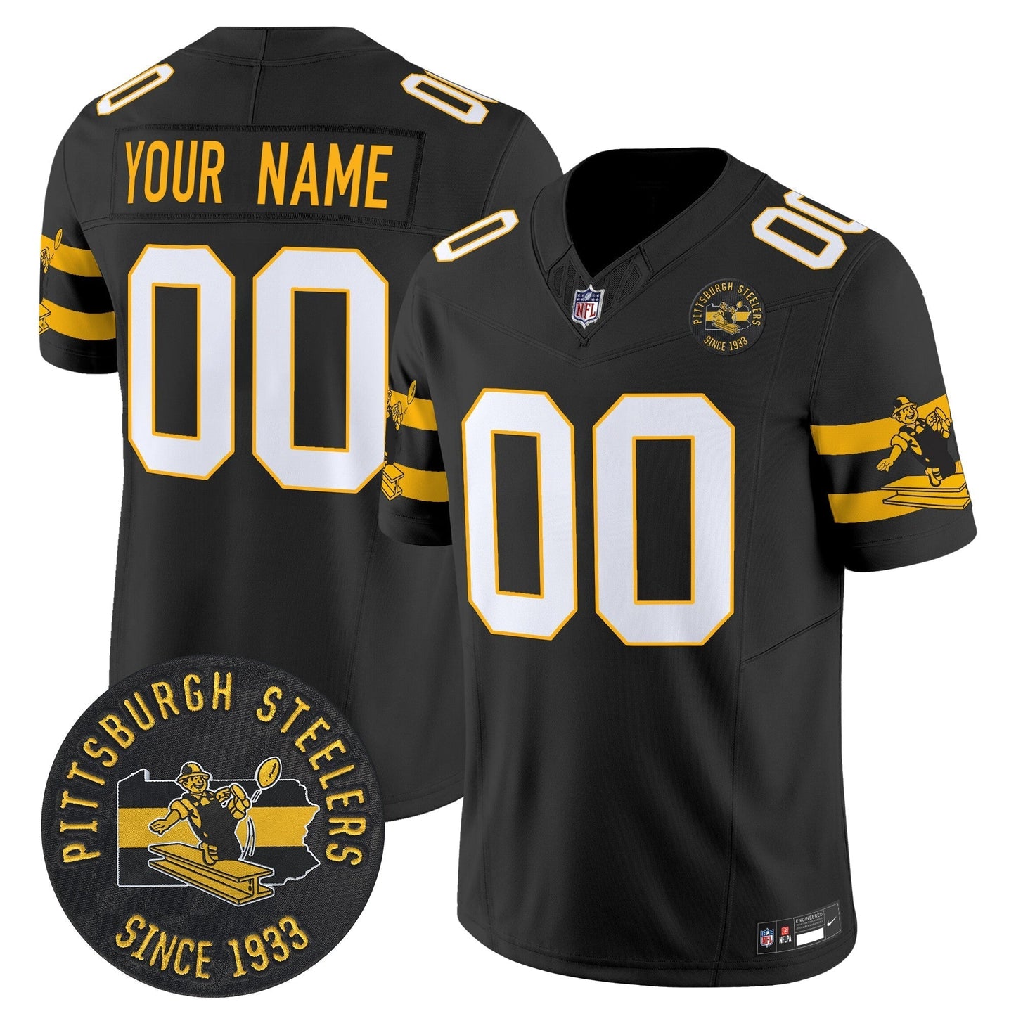 PIT Throwback 1933 Patch Vapor Limited Custom Jersey - All Stitched