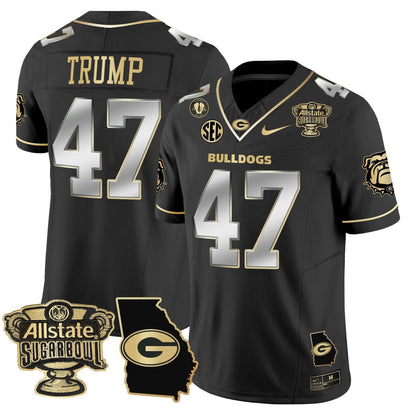 UGA 2025 Sugar Bowl & Georgia Map Patch Vapor Limited Jersey - All Stitched