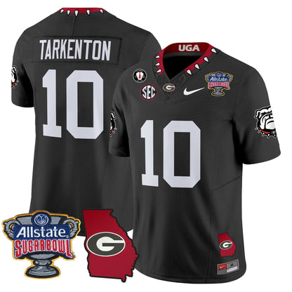 UGA 2025 Sugar Bowl & Georgia Map Patch Vapor Limited Jersey N2 - All Stitched