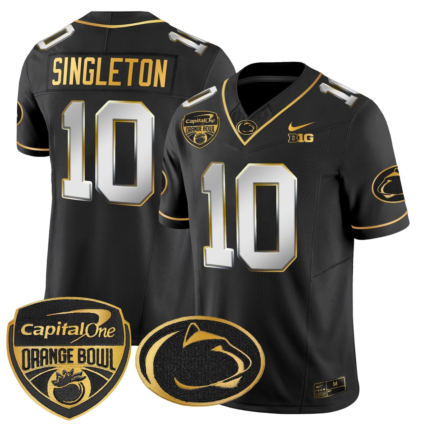 PSU Orange Bowl Patch Gold Vapor Limited Jersey V2 - All Stitched