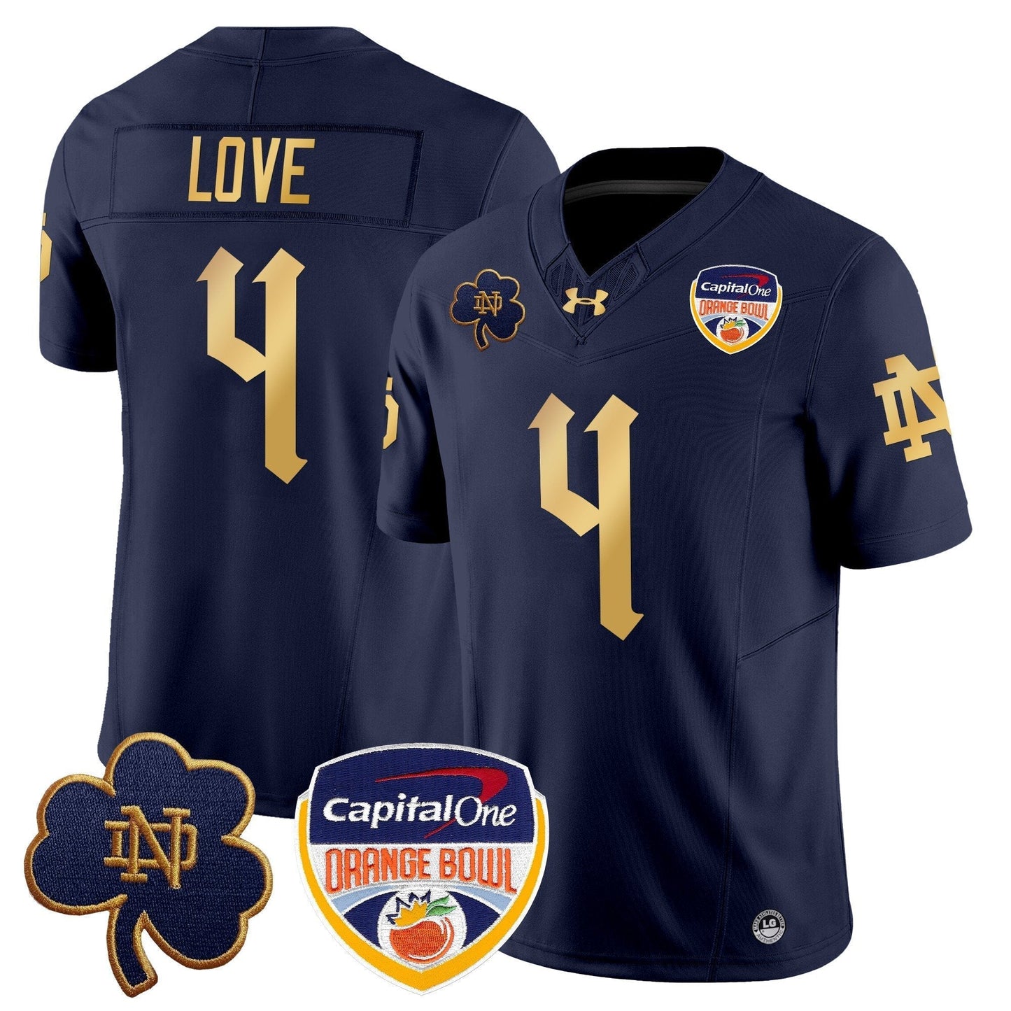 ND 2024 Orange Bowl Patch Vapor Limited Jersey V2 - All Stitched