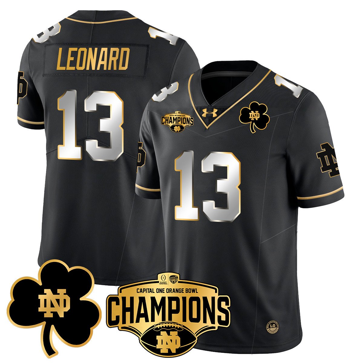 ND 2025 Orange Bowl Champions Jersey N5 - All Stitched