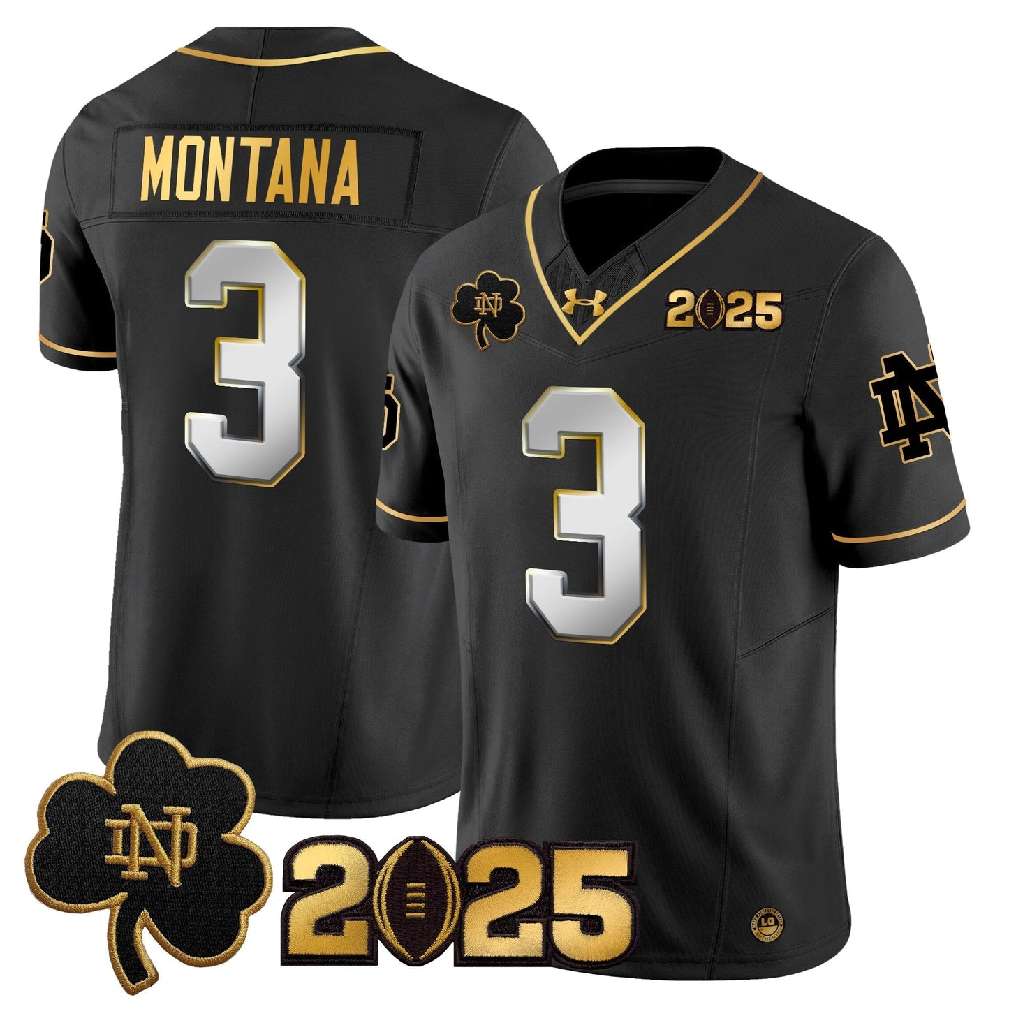 ND 2025 CFP Final Patch Gold Vapor Limited Jersey - All Stitched