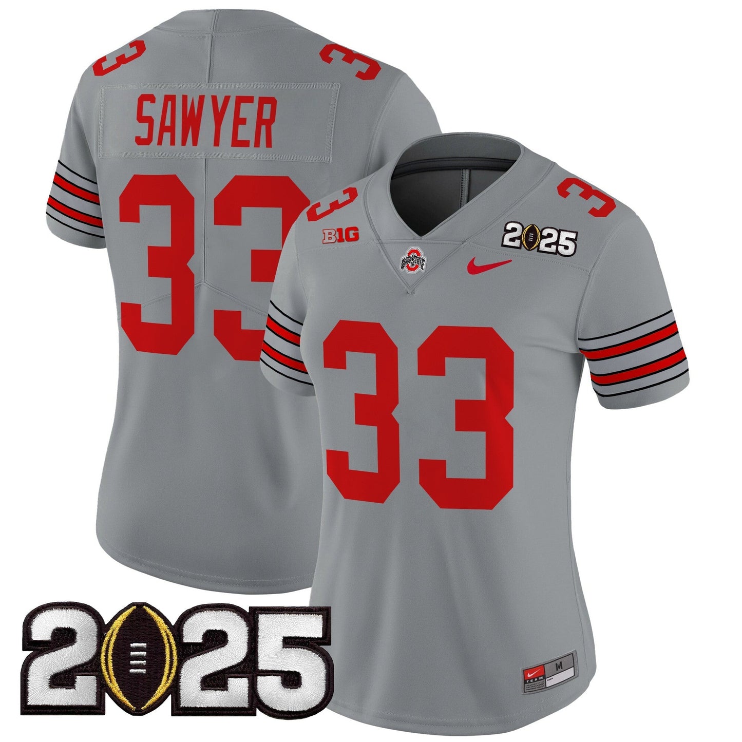 Women's OSU 'Heritage Stripe' 2025 CFP Final Patch Vapor Limited Jersey - All Stitched
