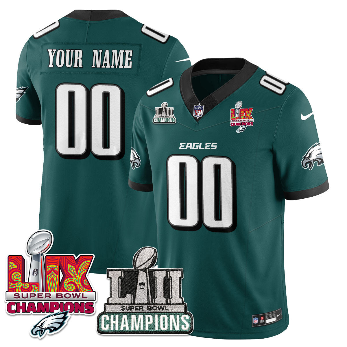 Men's Philadelphia Eagles LII-LIX Super Bowl Champions Vapor Limited Jersey - All Stitched