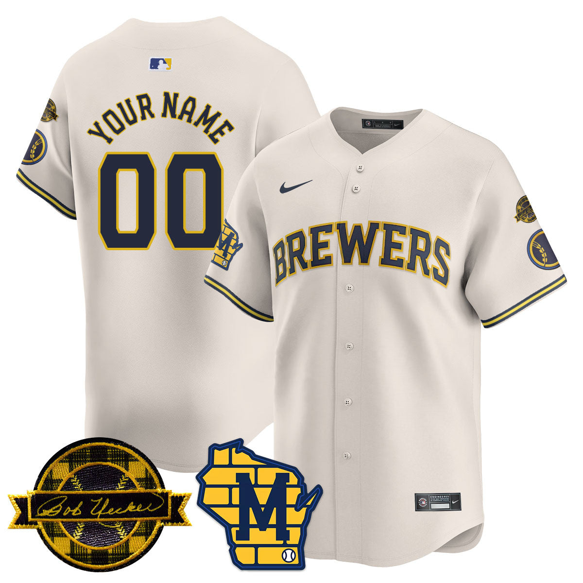 Custom Name/Number MIL 2025 Limited Jersey - Bob Uecker Patch - All Stitched