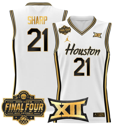 Men's Houston Cougars 2025 Final Four Patch Basketball Jersey - All Stitched