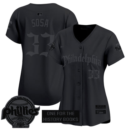 Women's Phillies 'Retro Newspaper Edition' Vapor Premier Limited Jersey - All Stitched