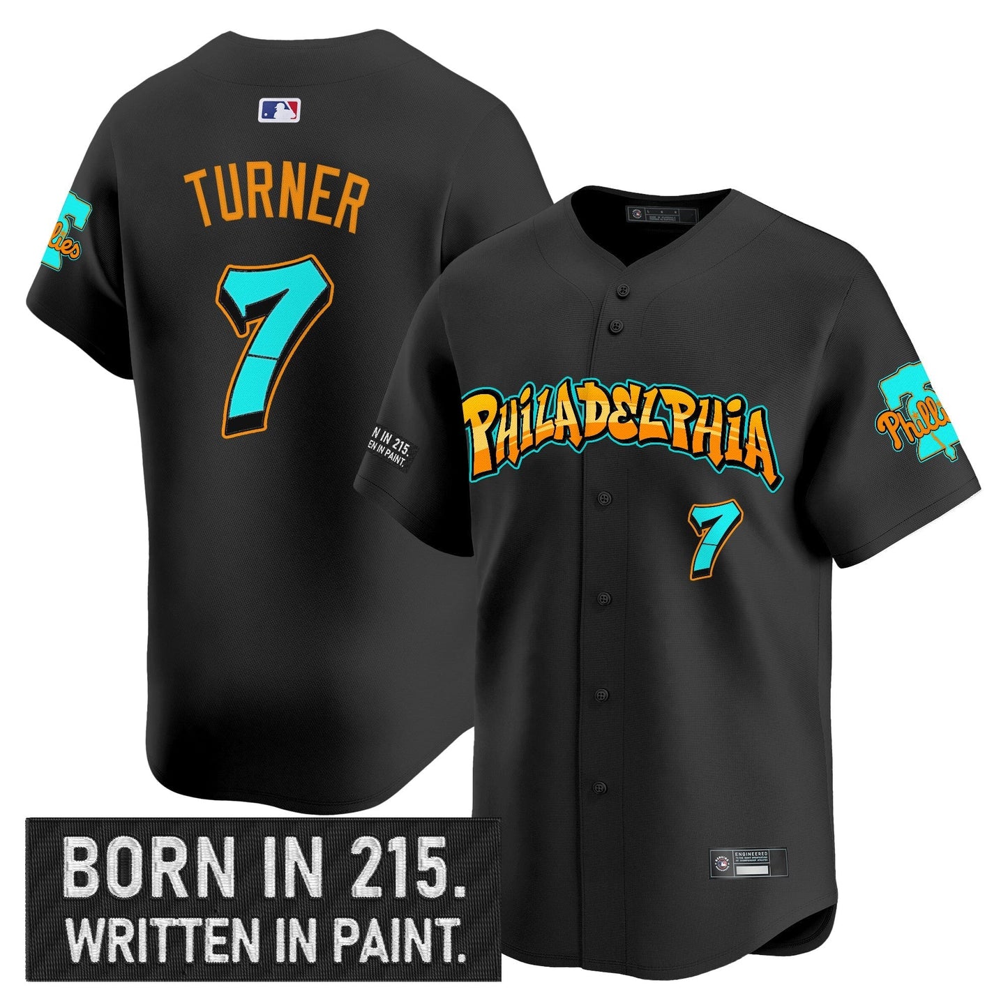 Men's Philadelphia Phillies 'Graffiti Broad Street Edition 'Vapor Premier Limited Jersey V2 - All Stitched