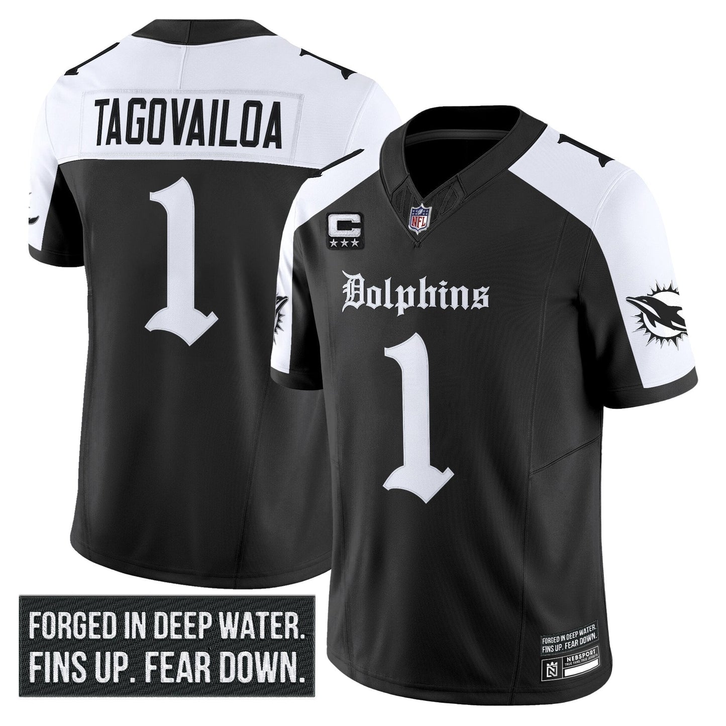 Men's Miami Dolphins 'Gothic Deep Water Edition' Vapor Limited Jersey - All Stitched