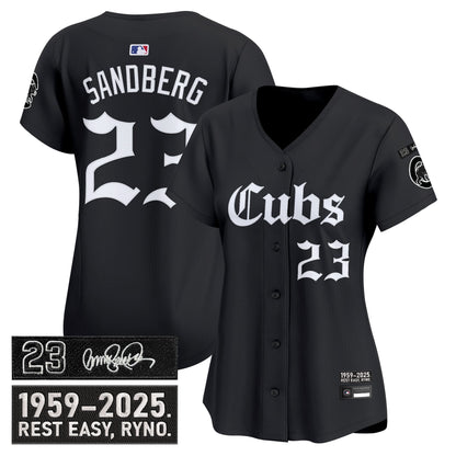 Women's Chicago Cubs 'Ryne Sandberg Tribute' Vapor Premier Limited Jersey - Gothic Edition - All Stitched