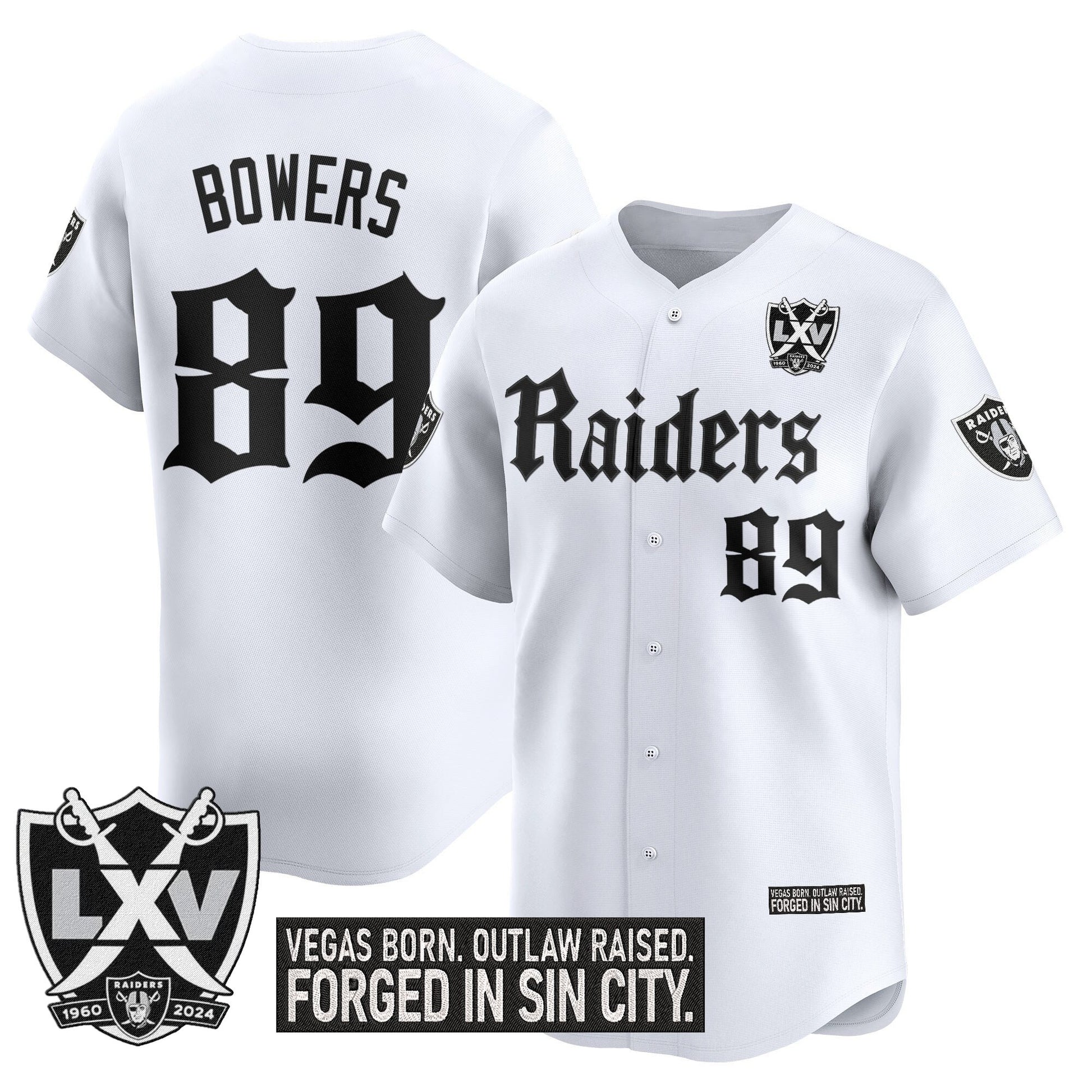 Las Vegas Raiders 'Gothic Sin City Shadows Edition' Vapor Baseball Jersey V2 - All Stitched