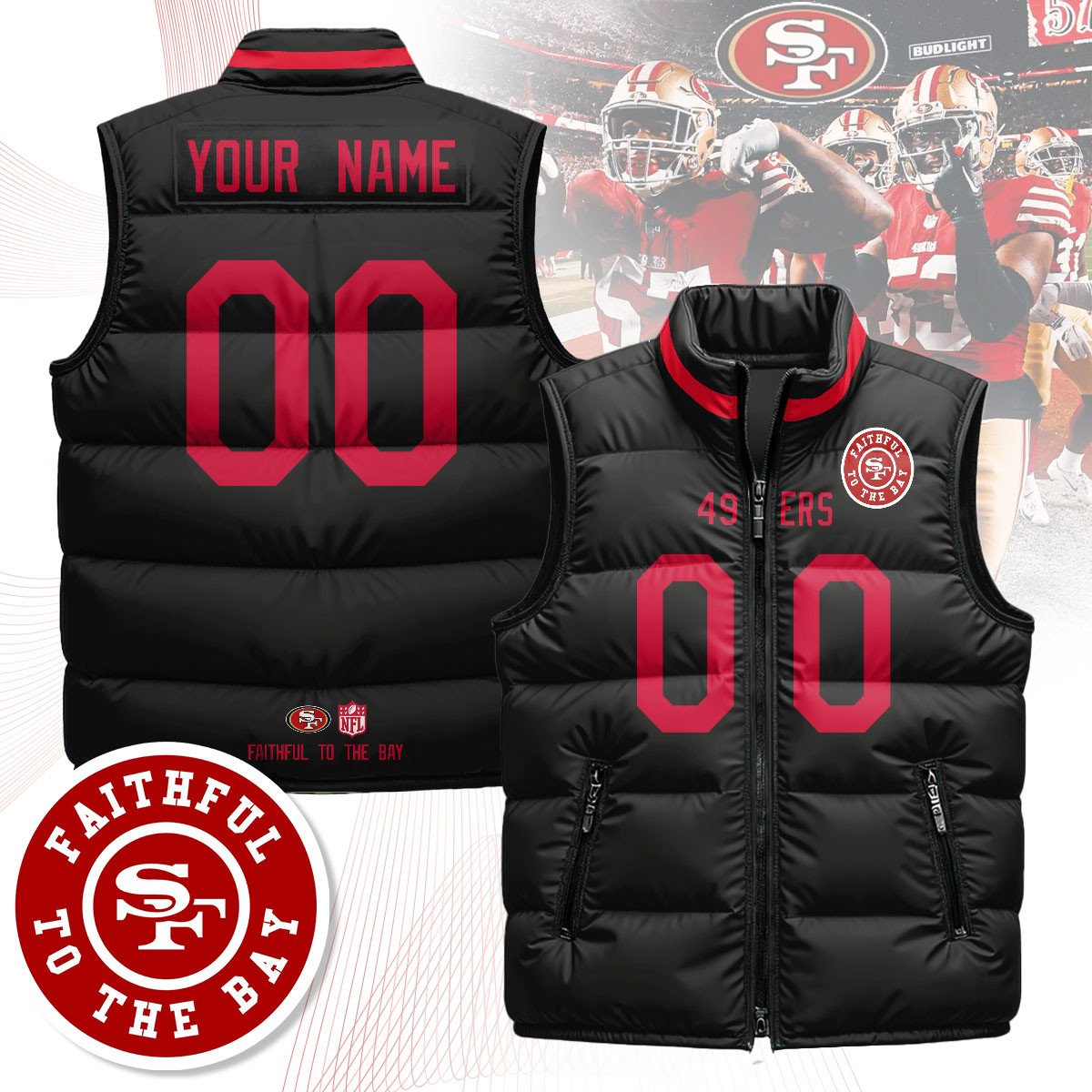 Custom SF Unisex Puffer Vest V1