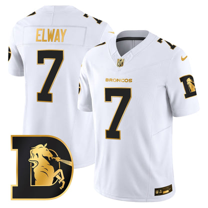 Men's Denver Broncos Throwback Gold Vapor Limited Jersey - All Stitched