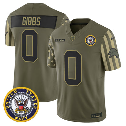 Men's Detroit Lions x U.S. Military Veteran Vapor Limited Jersey - All Stitched