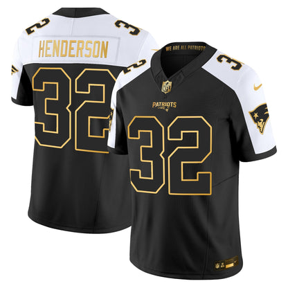 Men's New England Patriots 2025 Gold Vapor Limited Jersey - All Stitched