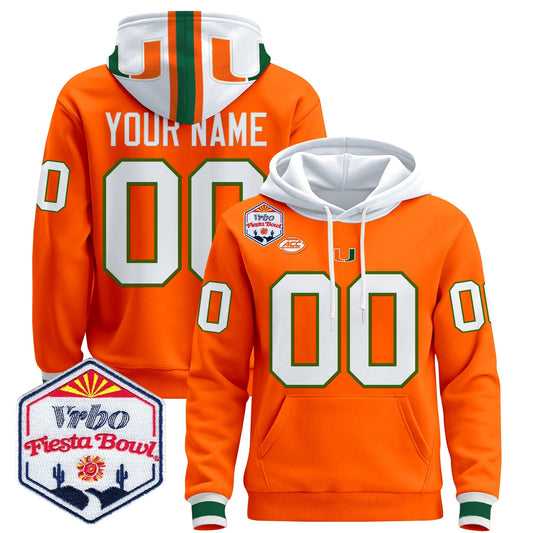 Miami Hurricanes 2026 The Fiesta Bowl Premium Custom Pullover Hoodie - All Stitched
