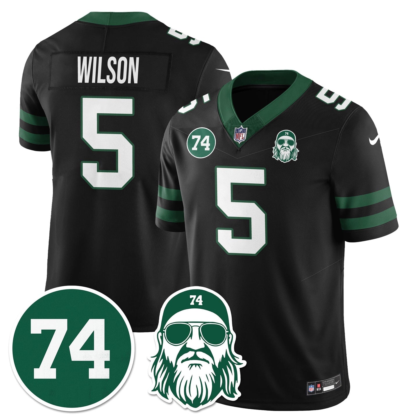 NYJ Vapor Limited Jersey - Nick Mangold Patch - All Stitched