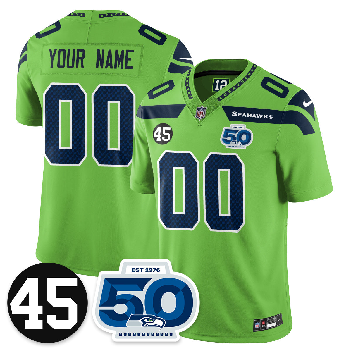 SEA Vapor Limited Custom Jersey - Honor Kenny Easley - All Stitched