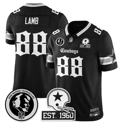 DAL Gothic Vapor Limited Jersey - John Madden Patch - All Stitched