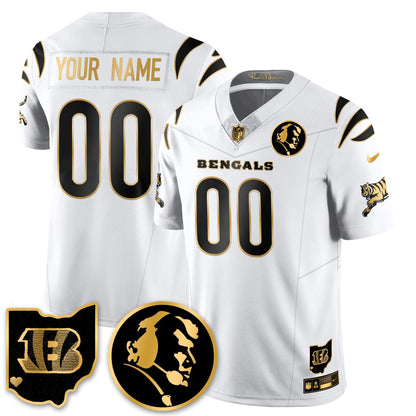 CIN Vapor Limited Gold Jersey - John Madden Patch - All Stitched