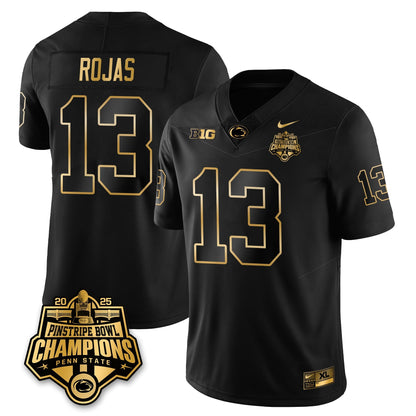 PSU Football 2025 Pinstripe Bowl Champions Gold Jersey - All Stitched