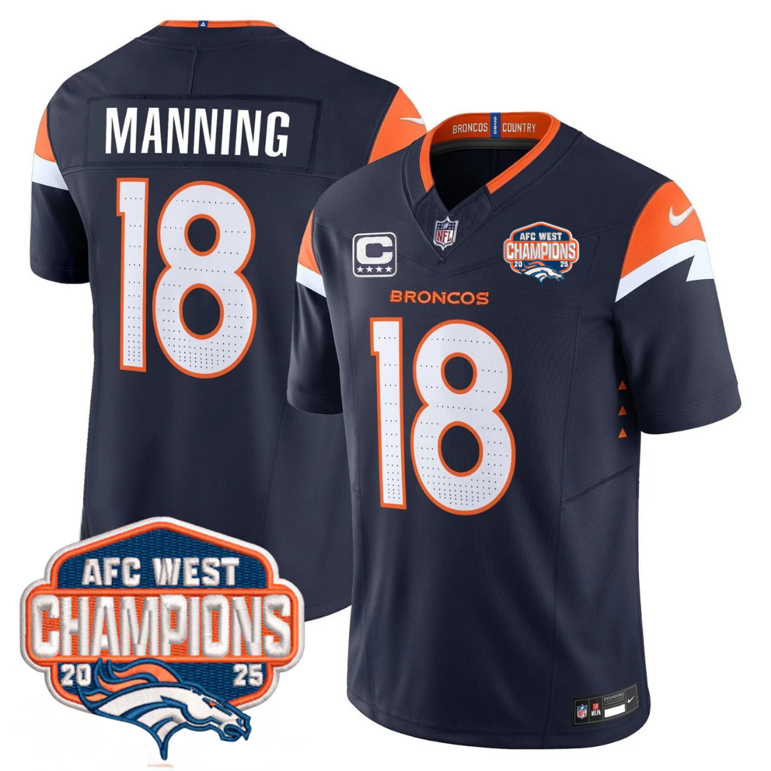 DEN AFC West Champions Patch Vapor Limited Jersey V2 - All Stitched