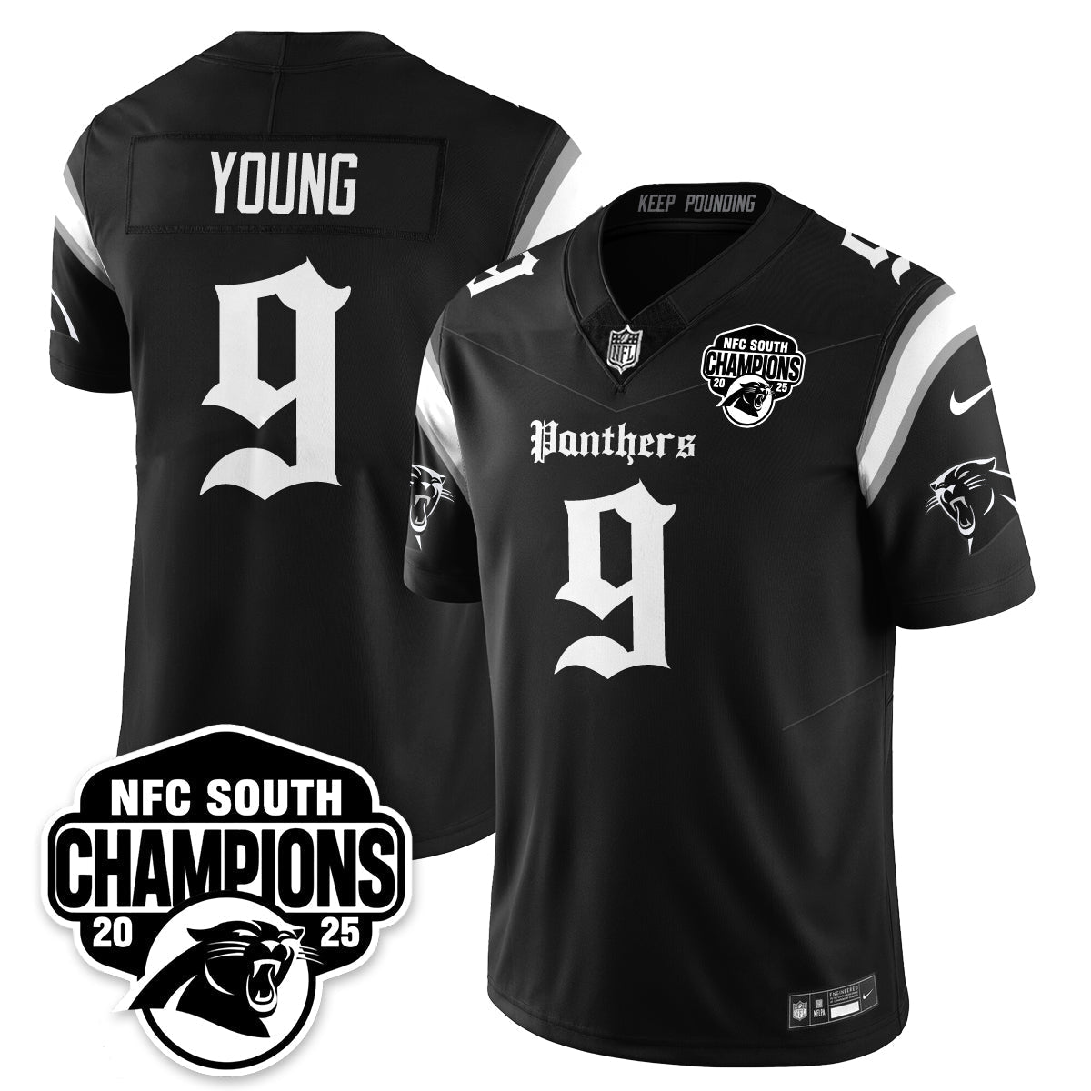 CAR Gothic NFC South Division Champions Vapor Limited Gothic Jersey - All Stitched