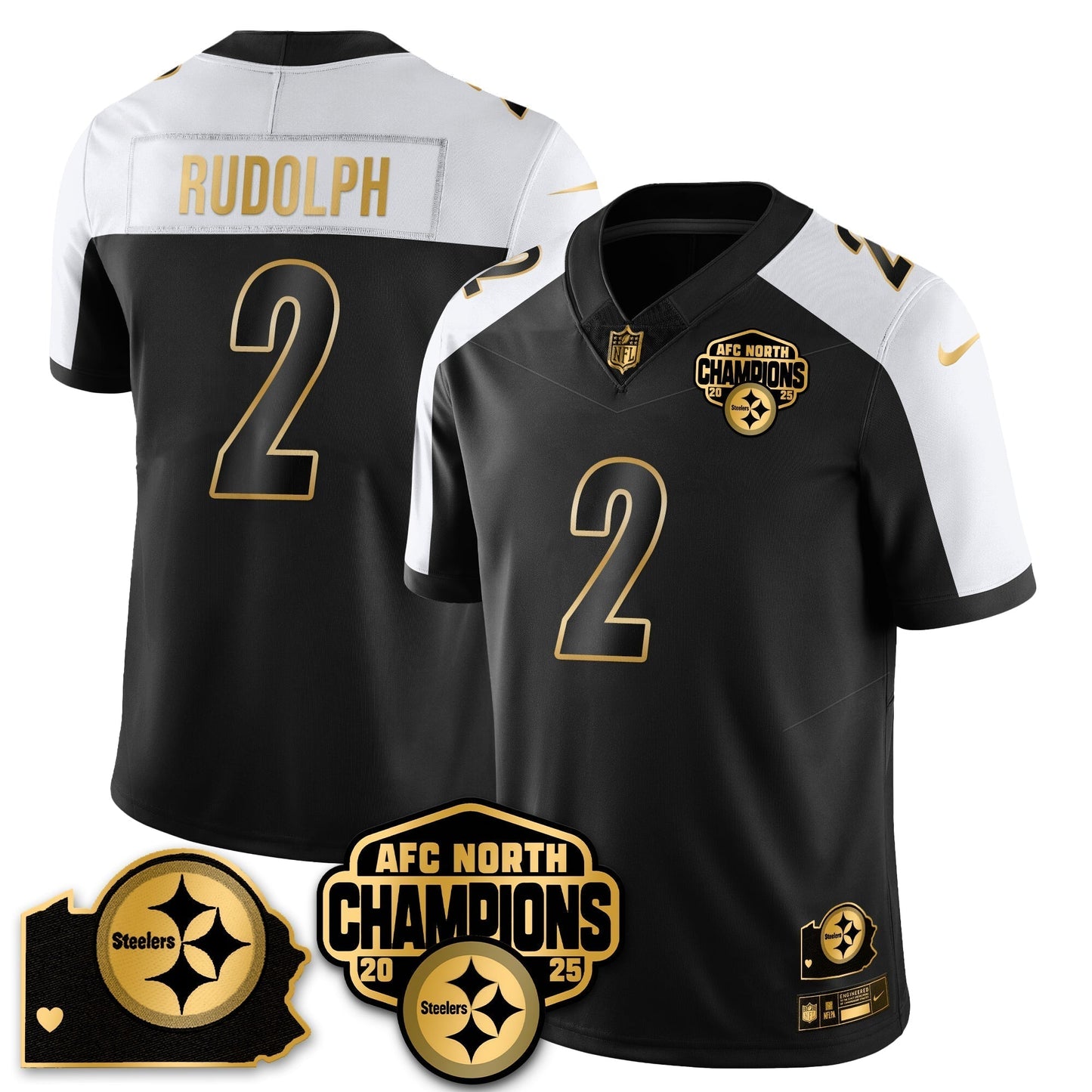 PIT AFC North Division Champions Vapor Limited Jersey N1 - All Stitched