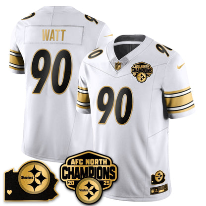 PIT AFC North Division Champions Vapor Limited Gold Jersey N2 - All Stitched